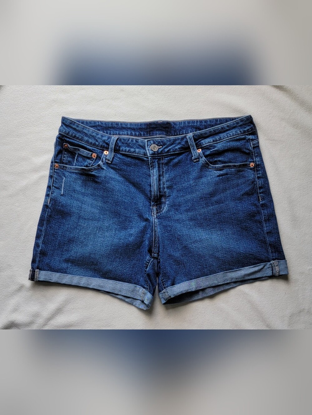 GAP Dark Blue Rolled Cuff Denim Shorts